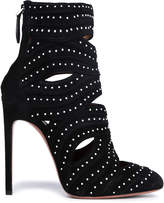 Thumbnail for your product : Alaia Cutout Studded Suede Ankle Boots