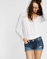 Thumbnail for your product : Express Lace Smocked Hem Blouse