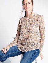 Thumbnail for your product : Marks and Spencer Printed Ruffle Long Sleeve Blouse