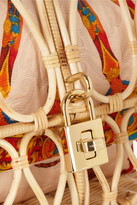 Thumbnail for your product : Dolce & Gabbana Leather-trimmed rattan shoulder bag
