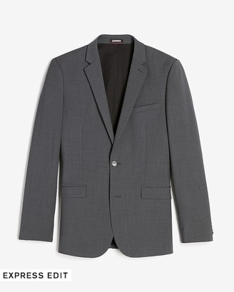 Express Extra Slim Charcoal Wool-Blend Performance Suit Jacket