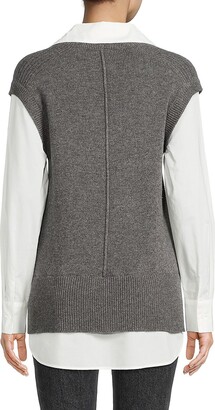 Elie Tahari Wool Cashmere Sweater Vest Shirt