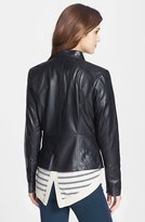Thumbnail for your product : Bernardo Front Zip Leather Scuba Jacket
