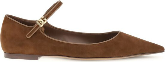 Dolce & Gabbana Brown Goatskin Ballet Women's Flats