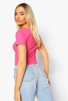 Thumbnail for your product : boohoo Lettuce Hem Ruched Top
