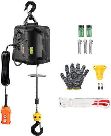 VEVOR 2-in-1 1100 lbs Electric Hoist Winch, 1500W Portable Power Winch Crane, 22.9 ft Lifting Height, 13 ft/min with Wired Remote Control, for...