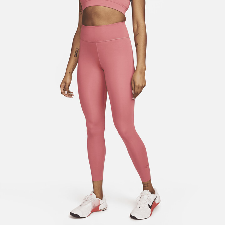 Nike Women's One Luxe Mid-Rise 7/8 Leggings in Pink - ShopStyle