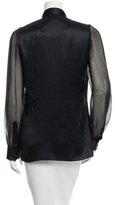 Thumbnail for your product : Dolce & Gabbana Ruffle-Trimmed Silk Top w/ Tags
