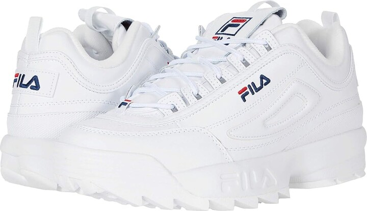 Fila Disruptor II Premium Men´s Shoes White Navy Red : 9 D - Medium, Leather/Synthetic Shoes