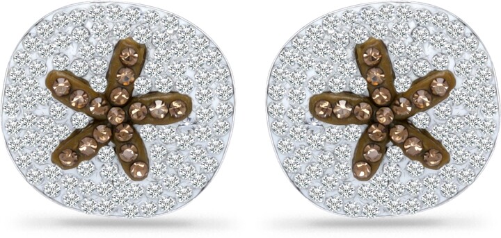 Giani Bernini Crystal Sand Dollar Sterling Silver Stud Earrings