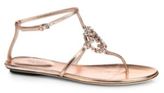 Thumbnail for your product : Gucci GG Sparkling Crystal & Leather Sandals