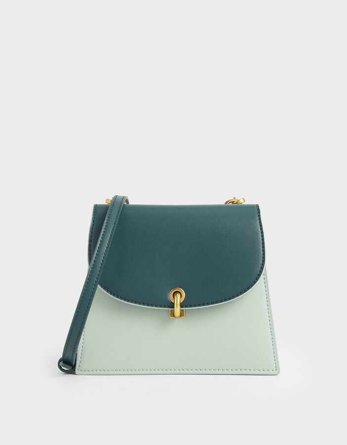 Charles & Keith TwoTone Mini Trapeze Crossbody Bag ShopStyle