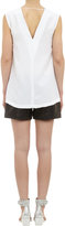 Thumbnail for your product : Wayne Leather Trim Sleeveless V-neck Top