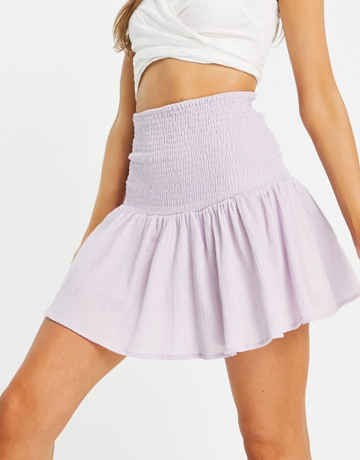 ASOS DESIGN mini skirt with shirred ...