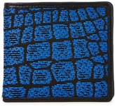 Thumbnail for your product : McQ Blue crocodile effect woven PVC wallet