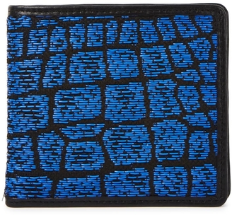 McQ Blue crocodile effect woven PVC wallet