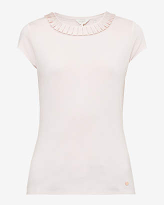 Ted Baker Frill neck fitted T-shirt