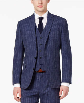Ryan Seacrest Distinction Men's Slim-Fit Blue Chalk Stripe Suit Jacket, Created for Macy's