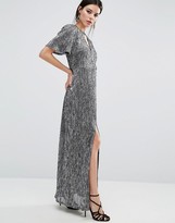 Thumbnail for your product : ASOS Petite PETITE Metallic Maxi Dress with Cut Out Neck & Thigh Split