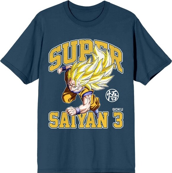 Dragon Ball Z DragonBallZSuperSaiyan3GokuAdultNavyBlueCrewNeckShortSleeveT-shirt-XXL