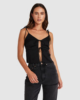 Thumbnail for your product : Alice In The Eve Fleur Tie Front Silky Cami Black