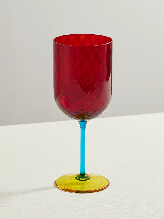 Dolce & Gabbana - Color-block Murano Red Wine Glass - One size