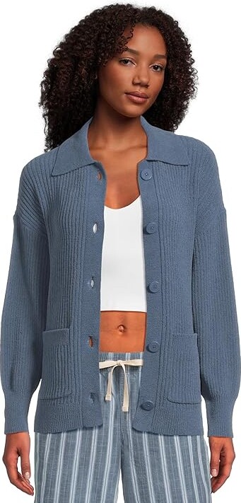 UGG Junipher Cardigan Lite Women's Pajama Desert Blue : SM, Polyester