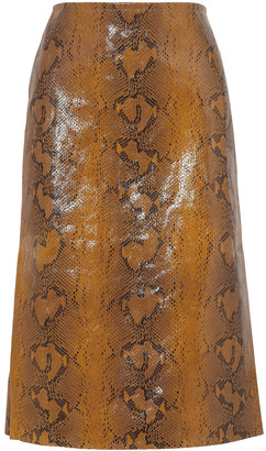 Marni Snake-effect Leather Skirt