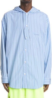 hooded button up shirt