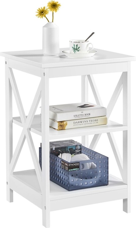Yaheetech 3 Tier XDesign End Table Storage For Living Room