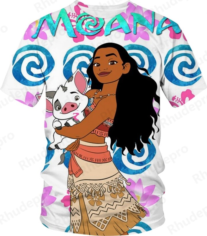 Miniso/Name Excellence Superior Products Disney Moana Cartoon 3D Print T-shirts Clothing Summer Casual Short Sleeve Cool Harajuku Streetwear Tee Playeras Para Hombres﻿