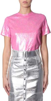 MSGM Holographic Effect Crewneck T-Shirt