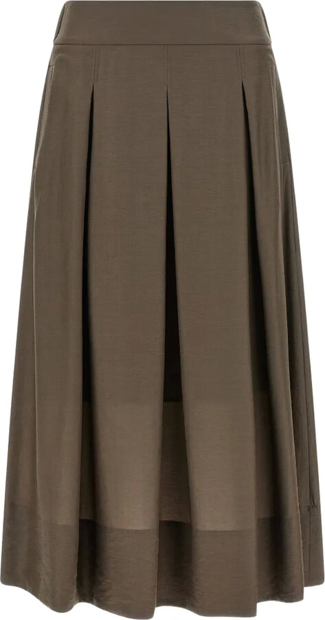 Peserico pleated A-line skirt