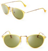 Thumbnail for your product : Persol Polarized Foldable Round Sunglasses