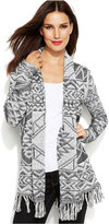 Thumbnail for your product : INC International Concepts Aztec-Knit Fringed Sweater