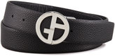 Thumbnail for your product : Giorgio Armani Reversible Pebbled Logo Belt,  Black