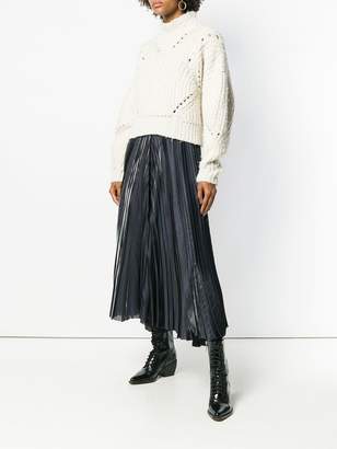 Dusan metallic pleated skirt