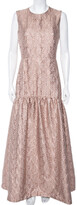 Thumbnail for your product : Max Mara Blush Pink Lurex Jacquard Patterned Sleeveless Gabriel Evening Gown M