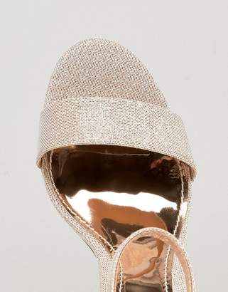 True Decadence Pink Glitter Barely There Heeled Sandals