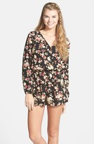 Thumbnail for your product : Mimichica Mimi Chica Print Long Sleeve Romper (Juniors)