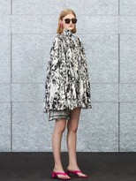 Thumbnail for your product : Balenciaga Pleated Print Satin Cape Mini Dress