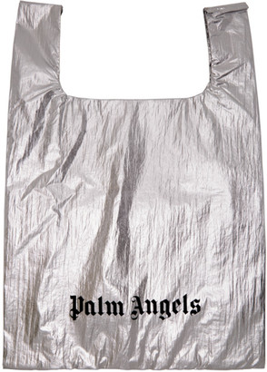 Palm Angels Silver Shiny Shopping Tote
