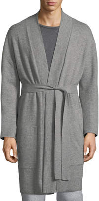 Neiman Marcus Cashmere Patch-Pocket Robe