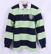 Thumbnail for your product : Tommy Hilfiger New Men's Classic Stripe Rugby Polo Shirt Long Sleeve - Free Ship