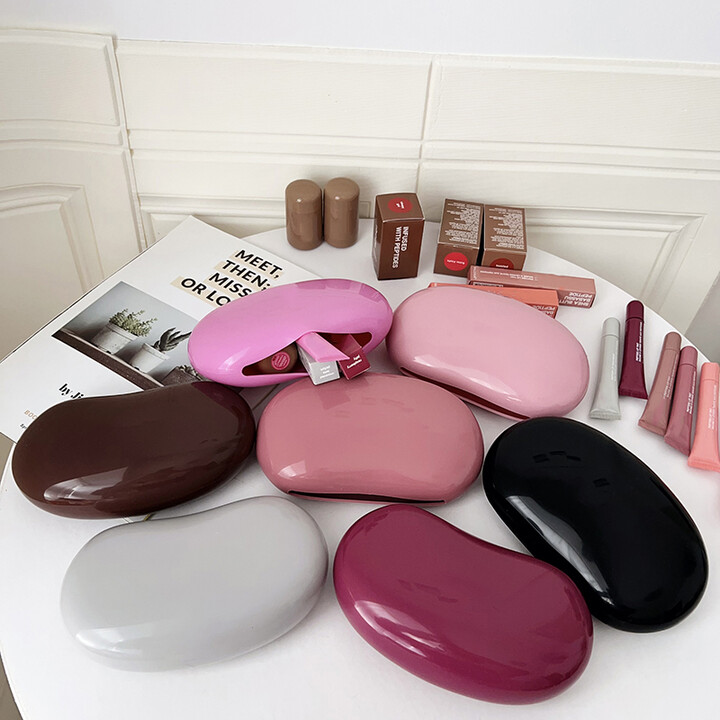 Original Luxury Woman Cosmetic Mirror Lipstick Blush Lip Gloss Portable Soft Silicone Storage Bag Toast Ribbon Gifts Cover