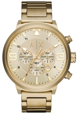 armani exchange men's chronograph stainless steel watch