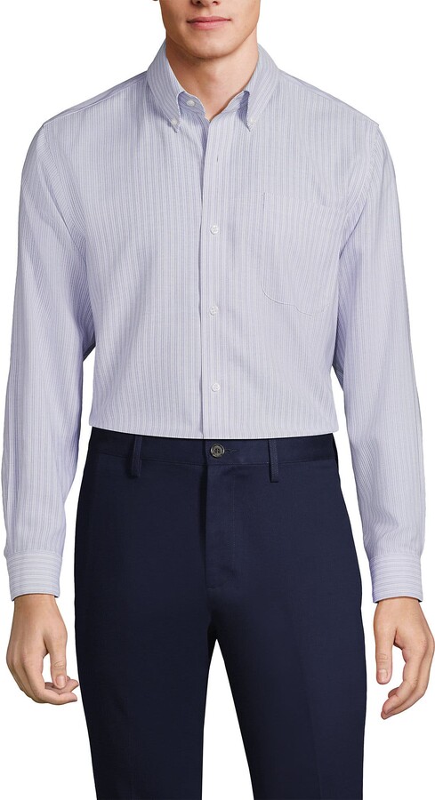 Big and Tall Traditional Fit Pattern No Iron Supima Oxford Dress Shirt