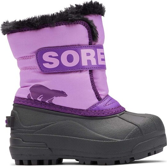 Sorel Commander Waterproof Winter Boots Toddler 10T Gumdrop/Purple Violet