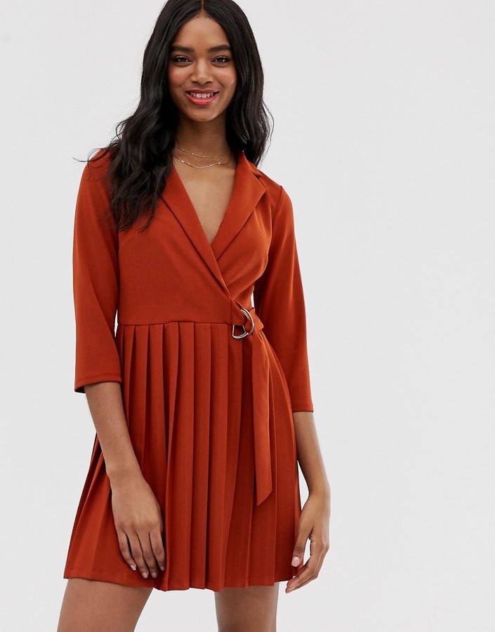 shirt dress with pleated skirt