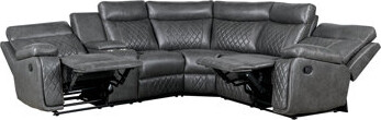 Latitude Run Eden Manual PU Home Theater Recliner with Hidden Storage